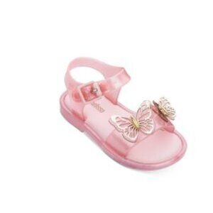 Mini Melissa - Girls Butterfly Sandals, size 6 US toddler, color pink.